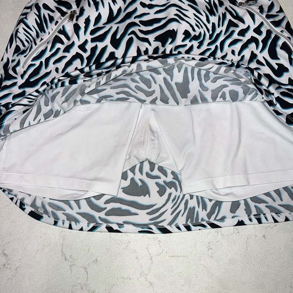 Tail Womens Medium Skort Black White Teal Golf Tennis Zipper Pockets - Picture 2 of 6